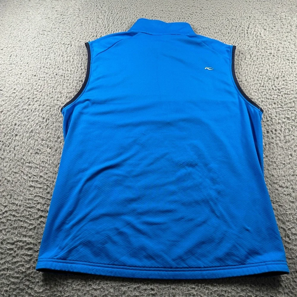 KJUS Golf Vest Mens M Blue Sleeveless Half Zip Mock Neck‎ Performance Stretch